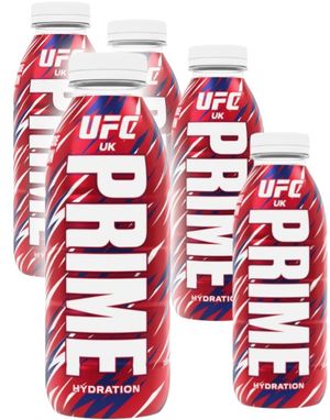 12 stk Prime Hydration UFC UK Bottle - Sukkerfri og Koffeinfri Sportsdrikke - Hel Eske 6 liter (UK Import)