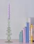 Lysestake i Grønt Glass Bobledesign 27 cm