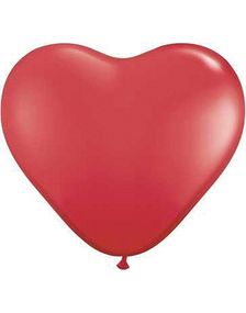 100 stk 40 cm - Store Hjerteformede Røde Ballonger