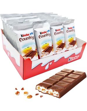 40 stk Kinder Country Sjokoladeplater med Crispy Kornbiter - Hel Eske 960 gram
