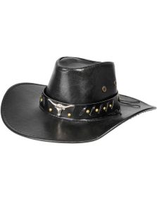 Svart Cowboyhatt med Okse Emblem