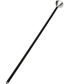 Svart Gåstokk med Sølvfarget Diamant 90 cm