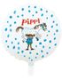 Rund Pippi Langstrømpe Folieballong 45 cm