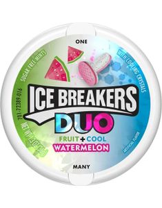 Ice Breakers Duo Watermelon - Sukkerfrie Sukkertøy med Vannmelonsmak 42 gram (USA Import)