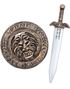 Romersk/Gladiator Sverd og Skjold med Løvemotiv - 49 cm og 48 cm