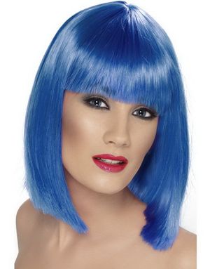 Glam Bob-Cut Parykk - Blå