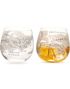 2 stk Globe Rocker Whiskeyglass med Rund Bunn og Verdenskartmotiv 300 ml