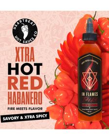 Heartbeat Hotsauce - In Flames Xtra Hot Red Habanero - X-Sterk Chilisaus med Red Habanero 177 ml (Canada)