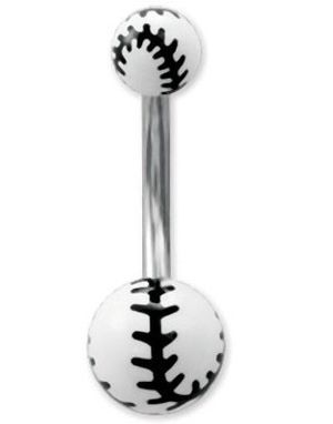 Tøff Navlepiercing med Baseball Kuler