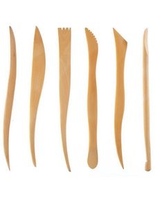 Wooden Sculpting Tools Set - 6 stk (Modellering Verktøy for Teatersminke)