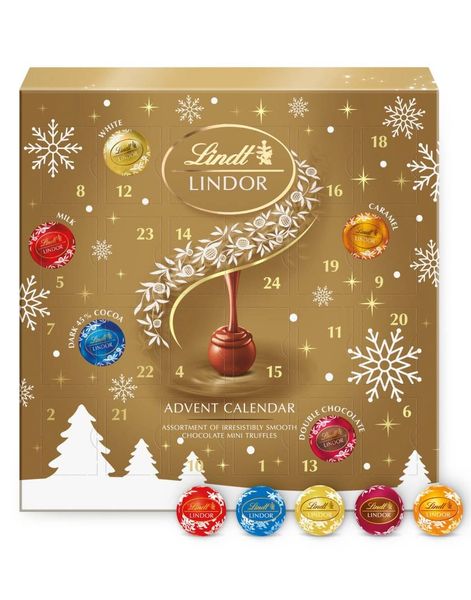Lindt Lindor Assorted Mini Truffle Calendar - Stor Trøffelsjokolade Adventskalender 117g