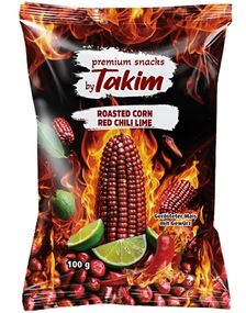 Roasted Corn Red Chili Lime - Ristet Maissnacks med Chili og Lime 100 gram - Takim's (Tyskland)