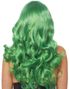 Lang Bølgete Parykk med Pannelugg – Grønn