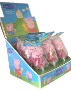 18 stk Peppa Gris Marshmallow Pops - Hel Eske 0,54 kg