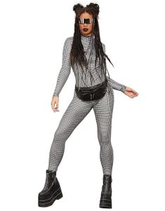 Holografisk Disco Catsuit Damekostyme