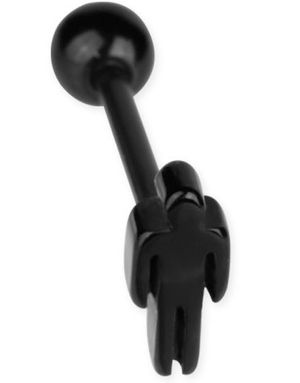 Man Figure - Svart Tungepiercing