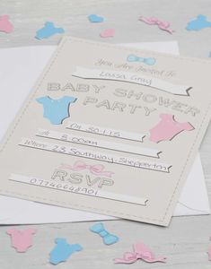 10 stk Invitasjoner - Babyshower - Baby Girl or Baby Boy