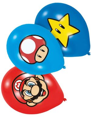 6 Stk Ballonger 27,5 cm - Super Mario