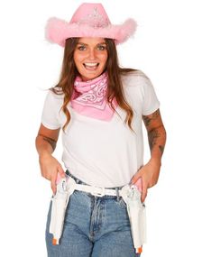 Rosa og Hvit Cowboy Kostymesett