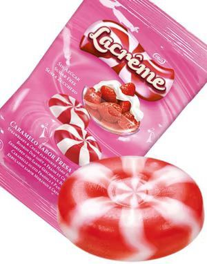 Vidal Lacreme Sukkerfrie Strawberry & Cream Jordbær-Sukkertøy 80 gram