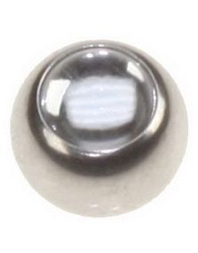 Stålkule med Blank Perle Stein - 6 mm Kule til 1,6 mm Stang