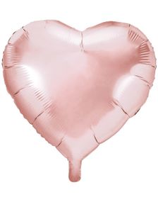 Hjerteformet Rosegullfarget Folieballong 45 cm