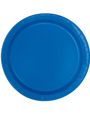 20 stk Royal Blå Små Papptallerkener17 cm
