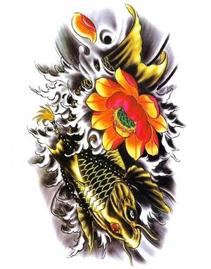 Golden Koifish (Fake Tattoo)