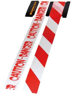 "Caution-Danger" og Striper - Sperrebånd i Plast 6 meter 2 Pakk