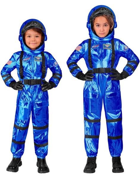 Blått Unisex Astronautkostyme til Barn