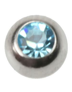 Big Turquoise Stone - 8 mm Stålkule til 1,6 mm Stang - NB! Sidehull