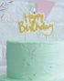 Happy Birthday Kakelys med Gullfarget Tekst - Plukk og Miks