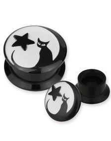 Night Kitten - Svart Piercing Plugg