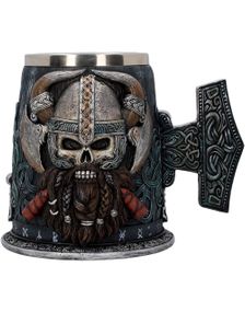 Danegeld - Stort Luksuriøst Krus / Seidel med Vikingmotiv 14 cm