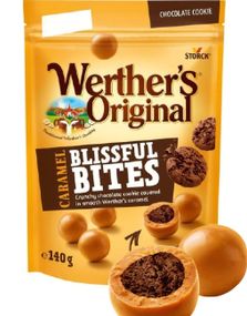 Werthers Original Chocolate Cookie Blissful Bites Crunchy - Sjokoladekjekskuler Dekket i Karamell 140 gram