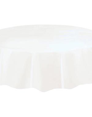 Hvit Rund Plastduk 213 cm