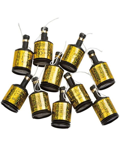 8 stk Party Poppers - Gullfarget
