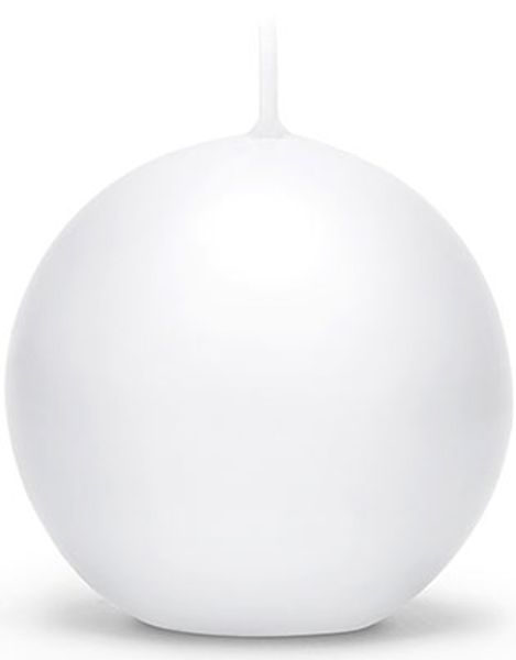 Hvitt Kuleformet Stearinlys 6 cm