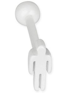 Man Figure - Hvit Tungepiercing