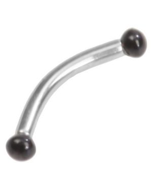 Dual Micro Ball Black Balls - 1.2 x 8 mm Øyenbrynspiercing