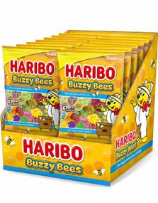 12 stk Haribo Buzzy Bees - Blomst- og Bieformede Skum- og Vingummi Godteribiter - Hel Eske 1,68 kg