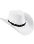 Hvit Cowboyhatt med Svart Bånd og Nagler
