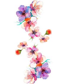 Pastel Flowers - 2 stk Tatoveringer (Fake Tattoo)