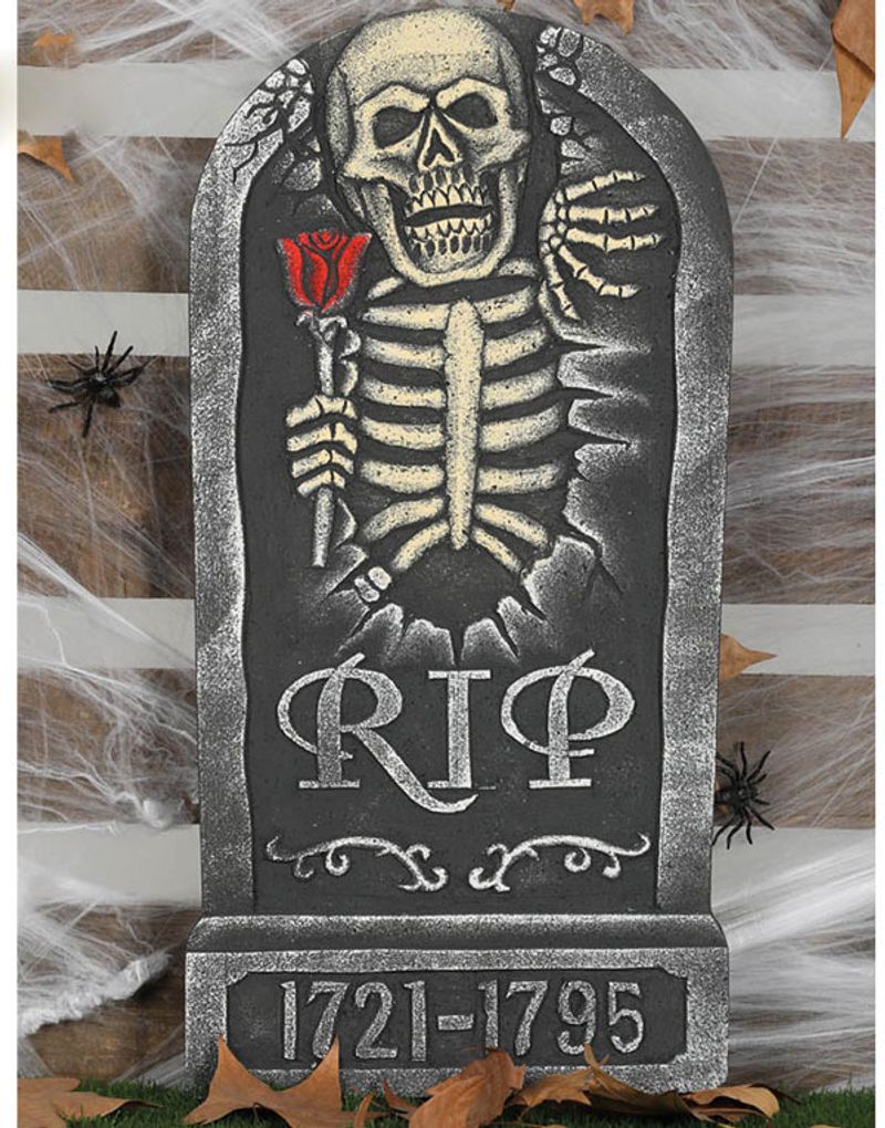 Isopor Rip RIP - Grå Gravstøtte av Isopor 62x32 cm