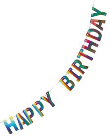 Iriserende Happy Birthday Girlander 2 meter