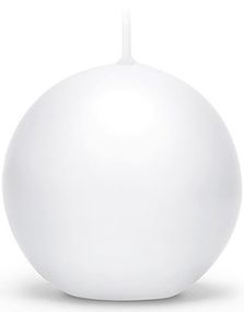 Hvitt Kuleformet Stearinlys 6 cm
