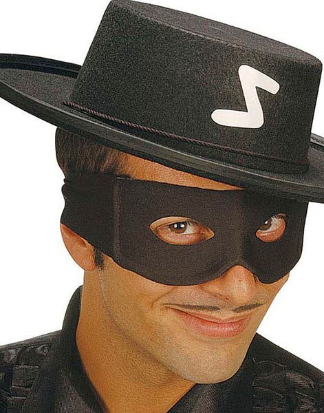 Svart Zorro Inspirert Øyemaske med knyting