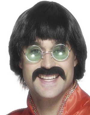 Disco Fever Beatles Inspirert - Svart Parykk og Bart