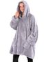 Snug Rug Sherpa Fleece Oversized Hettegenser-Pledd i pen Syrin-Grå farge