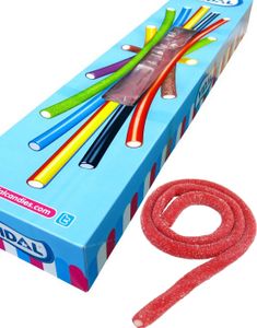 6 kg Vidal Giant Fizzy Strawberry Cables / LANGE Jordbærstenger ca 80 stk på 70 cm